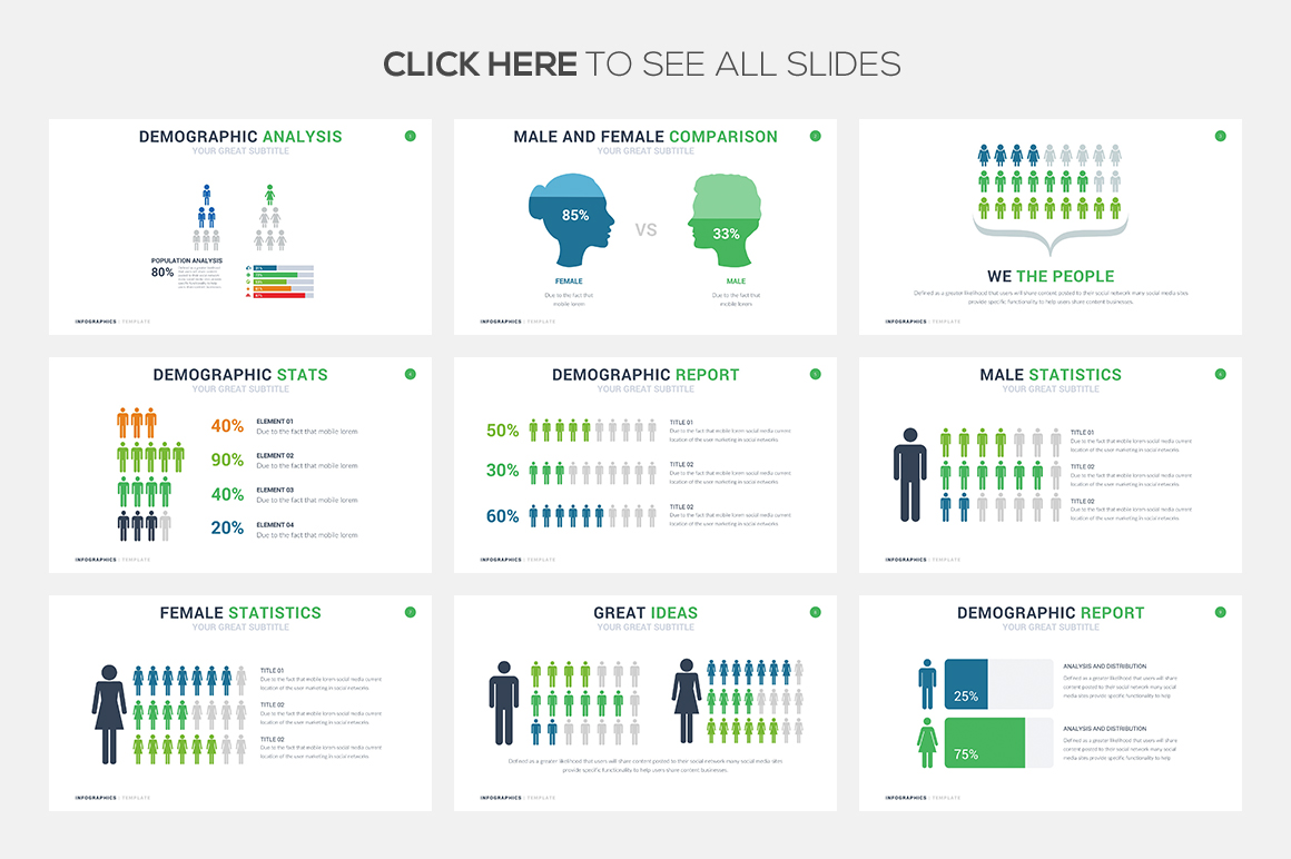 Demographic Infographic Templates - PowerPoint Templates - Keynote Themes - Google Slides